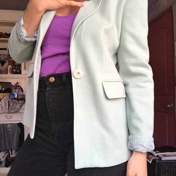 Vintage Mint Wool Blazer - Picture 2 of 4